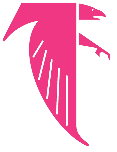 Atlanta Falcons Retro Throwback Hot Pink Breast Cancer Awareness Premium DieCut Vinyl Decal PICK SIZE