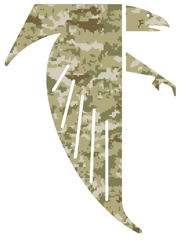 Atlanta Falcons Retro Throwback Logo Salute to Service Camouflage Camo Vinyl Decal PICK SIZE
