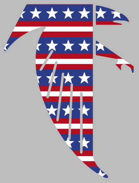Atlanta Falcons Retro Throwback Logo Stars & Stripes USA American Flag Vinyl Decal PICK SIZE