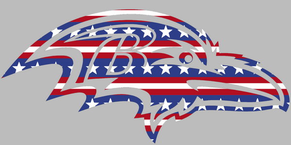 Baltimore Ravens Team Logo Stars & Stripes USA American Flag Vinyl Decal PICK SIZE