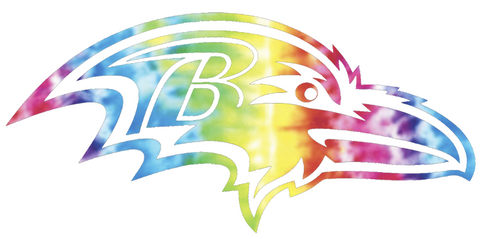 Baltimore Ravens Team Logo Crucial Catch Cancer Tie Dye Vinyl Decal PICK SIZE