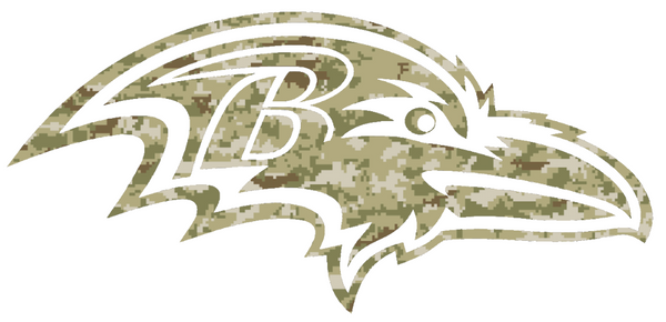 Baltimore Ravens Team Logo Salute to Service Camouflage Camo Vinyl Decal PICK SIZE