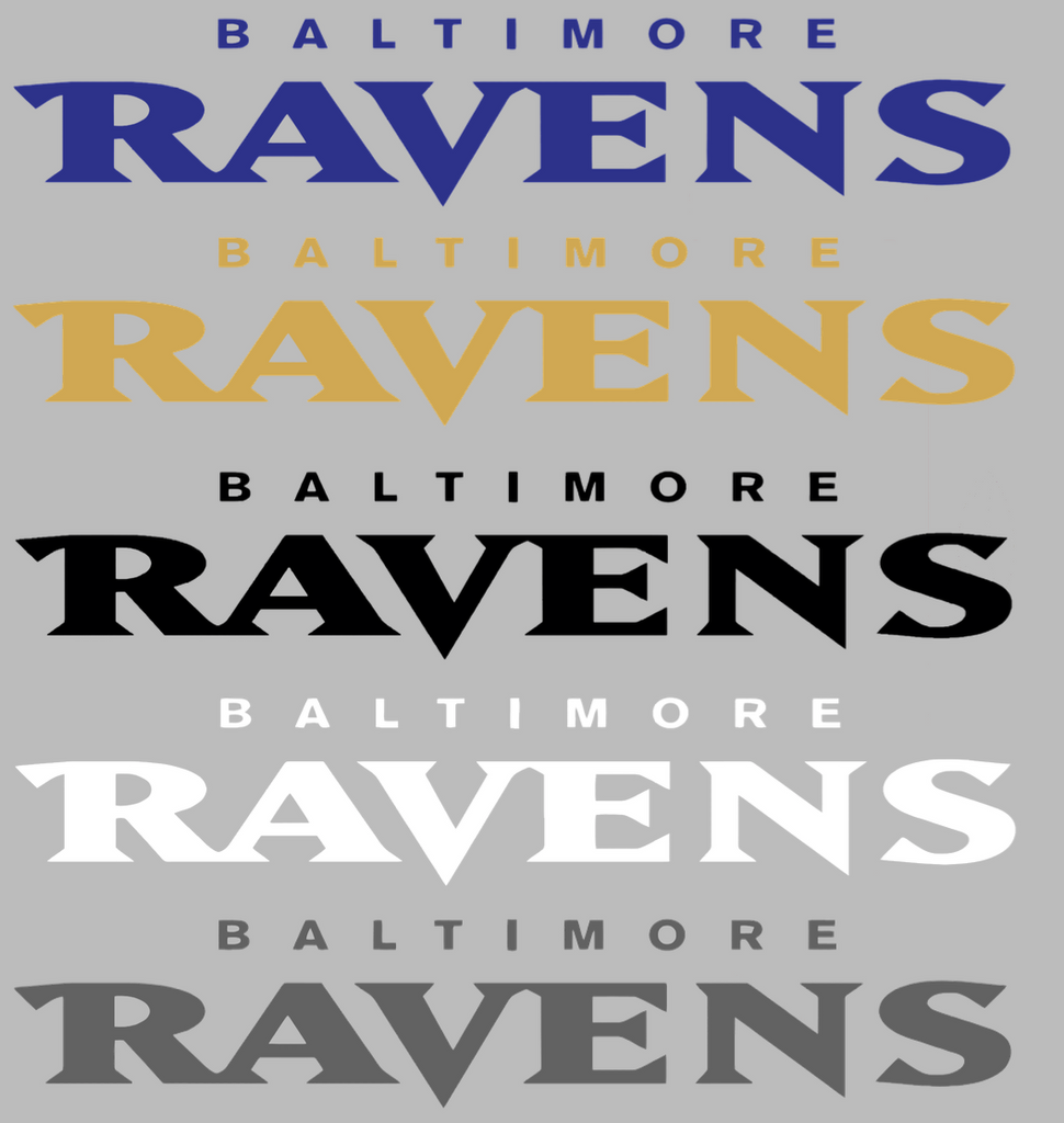 Baltimore Ravens Team Name Logo Premium DieCut Vinyl Decal PICK COLOR & SIZE