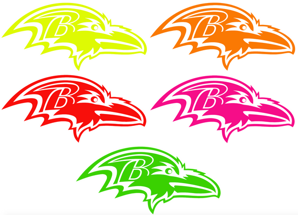 Baltimore Ravens Fluorescent Neon Premium DieCut Vinyl Decal PICK COLOR & SIZE