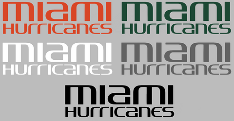 Miami Hurricanes Team Name Logo Premium DieCut Vinyl Decal PICK COLOR & SIZE