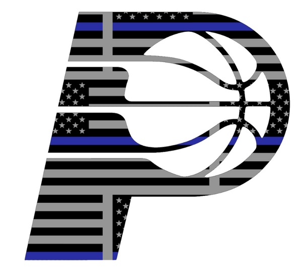 Indiana Pacers Thin Blue Line American Flag Premium DieCut Vinyl Decal PICK SIZE