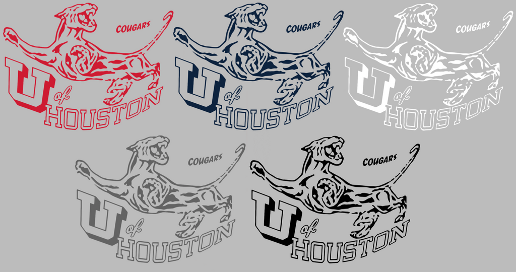 Houston Cougars Retro Throwback Logo Premium DieCut Vinyl Decal PICK COLOR & SIZE