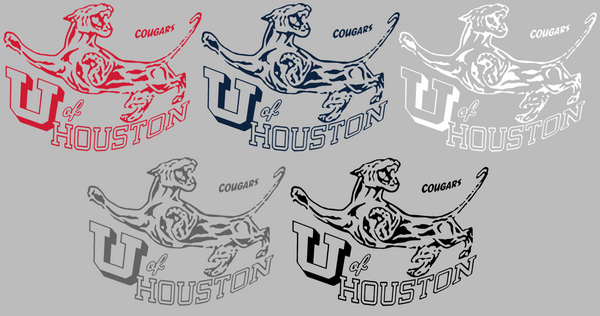 Houston Cougars Retro Throwback Logo Premium DieCut Vinyl Decal PICK COLOR & SIZE