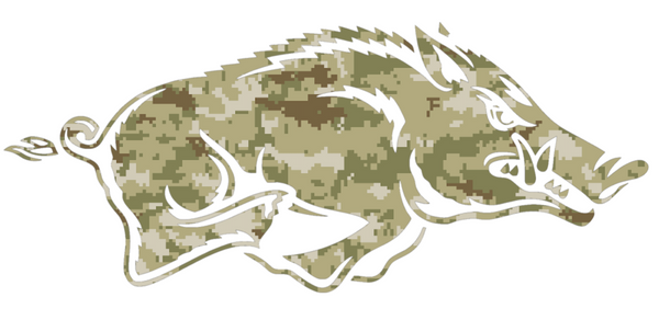 Arkansas Razorbacks Salute to Service Camouflage Camo Vinyl Decal PICK SIZE