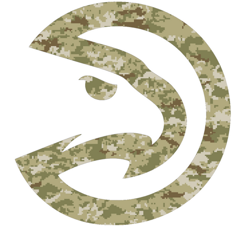 Atlanta Hawks Salute to Service Camouflage Camo Vinyl Decal PICK SIZE