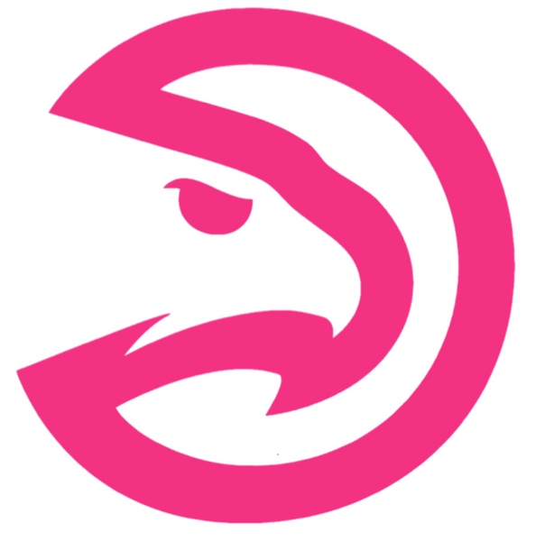 Atlanta Hawks HOT PINK Team Logo Premium DieCut Vinyl Decal PICK SIZE