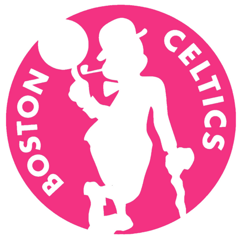 Boston Celtics HOT PINK Team Logo Premium DieCut Vinyl Decal PICK SIZE