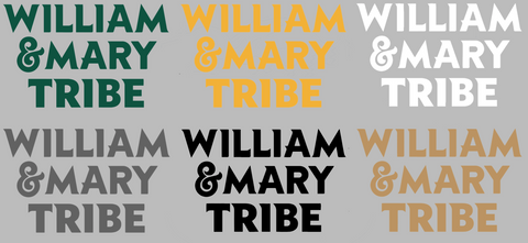 William and Mary Tribe Team Name Logo Premium DieCut Vinyl Decal PICK COLOR & SIZE