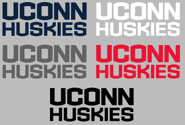 UConn Huskies Team Name Logo Premium DieCut Vinyl Decal PICK COLOR & SIZE