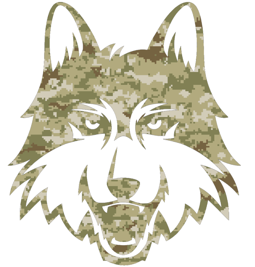 Loyola Chicago Ramblers Mascot Logo Salute to Service Camouflage Camo Vinyl Decal PICK SIZE