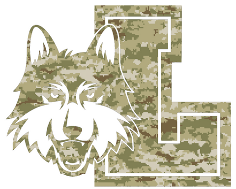 Loyola Chicago Ramblers Team Logo Salute to Service Camouflage Camo Vinyl Decal PICK SIZE