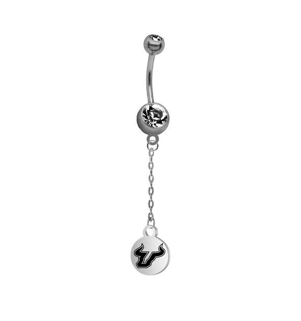 South Florida Bulls Dangle Chain Belly Button Navel Ring