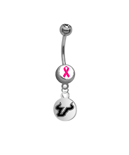 South Florida Bulls Breast Cancer Awareness Belly Button Navel Ring
