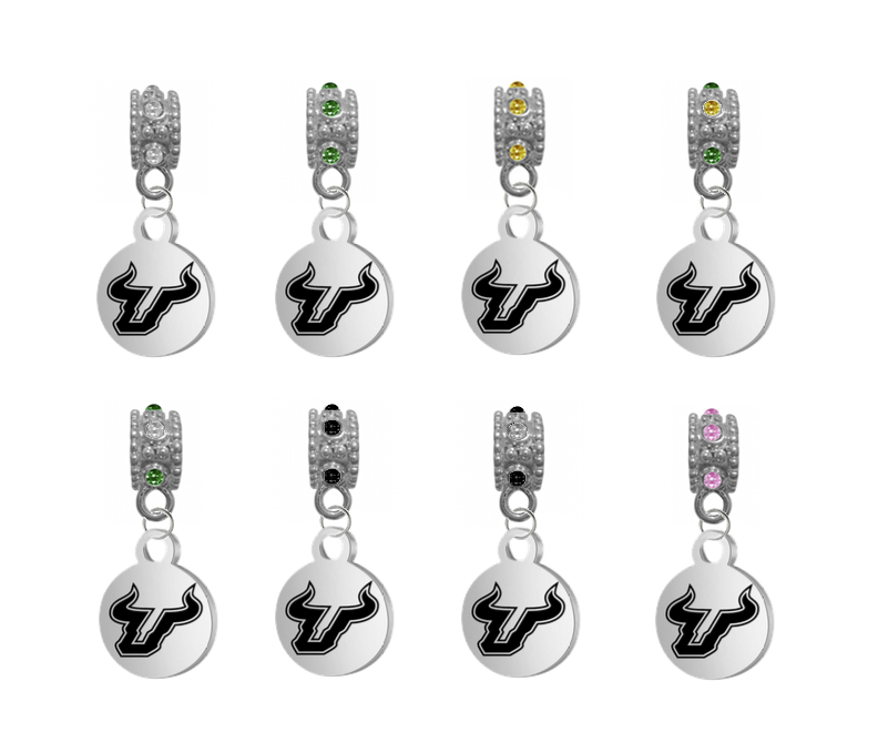 South Florida Bulls NCAA Crystal Rhinestone European Bracelet Charm