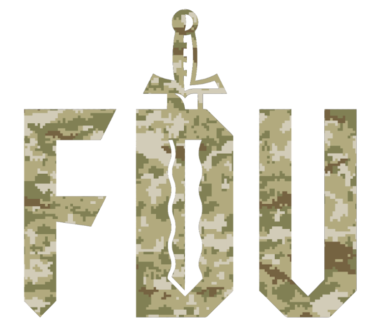 Fairleigh Dickinson Knights Team Logo Salute to Service Camouflage Camo Vinyl Decal PICK SIZE