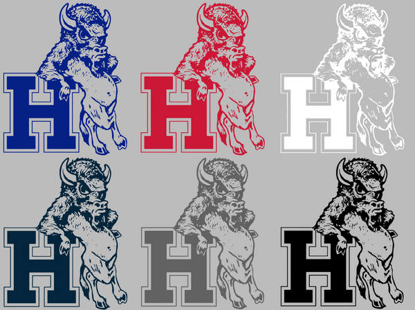 Howard Bison Retro Throwback Logo Premium DieCut Vinyl Decal PICK COLOR & SIZE