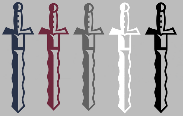 Fairleigh Dickinson Knights Sword Logo Premium DieCut Vinyl Decal PICK COLOR & SIZE