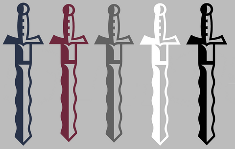 Fairleigh Dickinson Knights Sword Logo Premium DieCut Vinyl Decal PICK COLOR & SIZE
