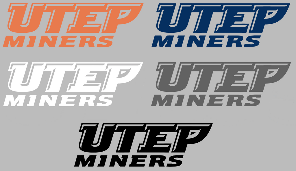 UTEP Miners Team Name Logo Premium DieCut Vinyl Decal PICK COLOR & SIZE