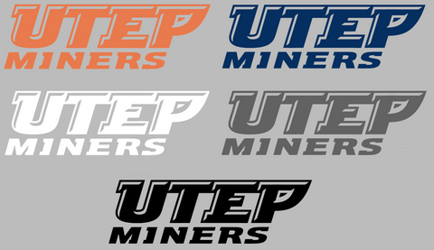 UTEP Miners Team Name Logo Premium DieCut Vinyl Decal PICK COLOR & SIZE