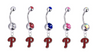 Philadelphia Phillies Silver Swarovski Belly Button Navel Ring - Customize Gem Colors