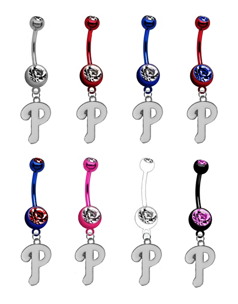Philadelphia Phillies White Out Limited Edition Belly Button Navel Ring - Pick Your Color