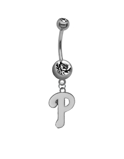 Philadelphia Phillies White Out Limited Edition Belly Button Navel Ring