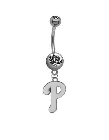 Philadelphia Phillies White Out Limited Edition Belly Button Navel Ring
