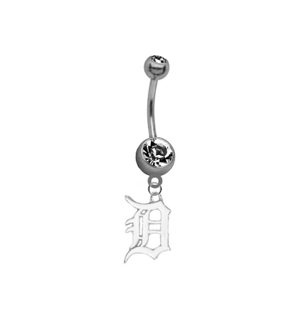 Detroit Tigers White Out Limited Edition Belly Button Navel Ring