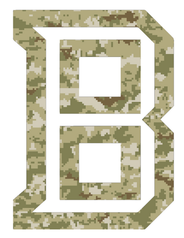 Bradley Braves Alternate B Logo Salute to Service Camouflage Camo Vinyl Decal PICK SIZE
