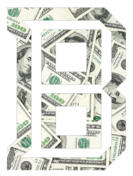 Bradley Braves Money Print Alternate B Logo Premium DieCut Vinyl Decal PICK SIZE