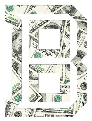 Bradley Braves Money Print Alternate B Logo Premium DieCut Vinyl Decal PICK SIZE