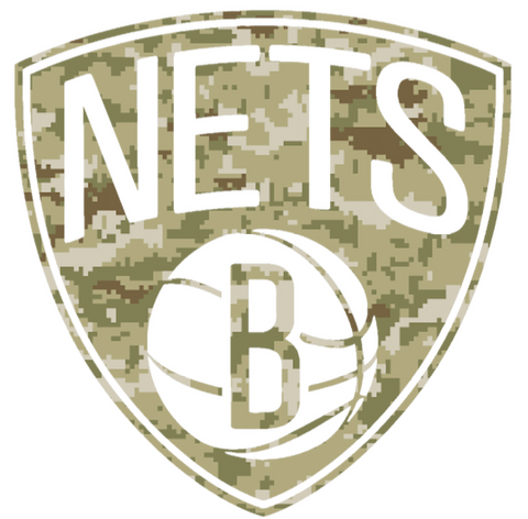 Brooklyn Nets Salute to Service Camouflage Camo Vinyl Decal PICK SIZE