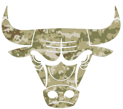 Chicago Bulls Salute to Service Camouflage Camo Vinyl Decal PICK SIZE