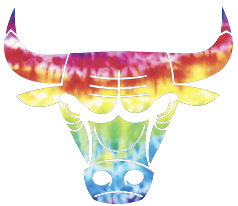 Chicago Bulls Crucial Catch Cancer Tie Dye Vinyl Decal PICK SIZE