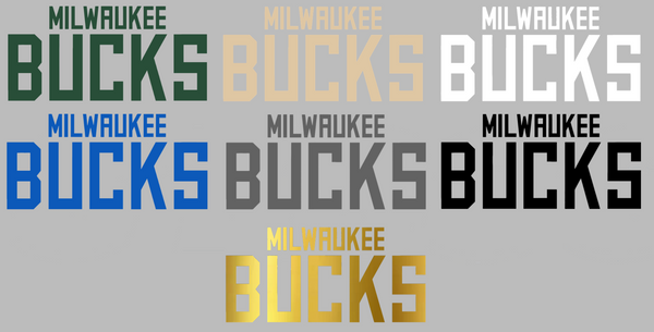 Milwaukee Bucks Team Name Logo Premium DieCut Vinyl Decal PICK COLOR & SIZE