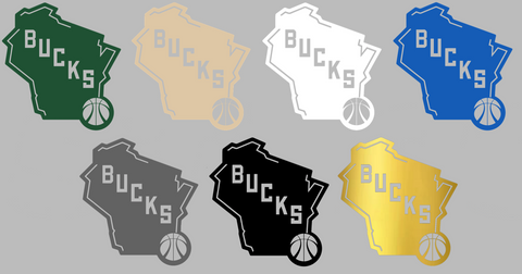 Milwaukee Bucks WI State Alternate Logo Premium DieCut Vinyl Decal PICK COLOR & SIZE