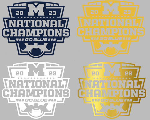 Michigan Wolverines 2023 College Football National Champions Premium DieCut Vinyl Decal PICK COLOR & SIZE