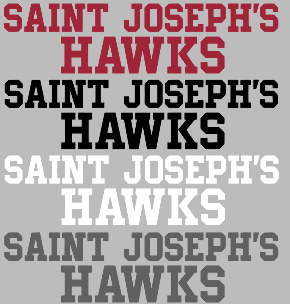 St Joseph Hawks Team Name Logo Premium DieCut Vinyl Decal PICK COLOR & SIZE