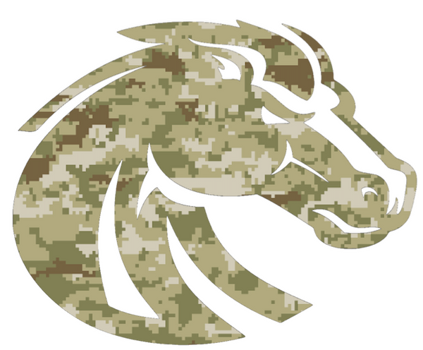 Boise State Broncos Alternate Team Logo Salute to Service Camouflage Camo Vinyl Decal PICK SIZE