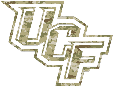 Central Florida Knights Team Logo Salute to Service Camouflage Camo Vinyl Decal PICK SIZE