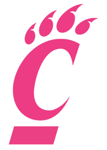 Cincinnati Bearcats HOT PINK Team Logo Premium DieCut Vinyl Decal PICK SIZE