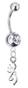Browning Silver Swarovski Belly Button Navel Ring - Customize Gem Colors