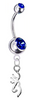 Browning Silver Swarovski Belly Button Navel Ring - Customize Gem Colors