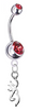 Browning Silver Swarovski Belly Button Navel Ring - Customize Gem Colors